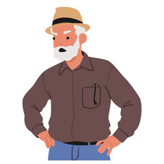 Irate Senior Man Scowled Fiercely, His Furrowed Brows Revealing Deep-seated Frustration. Character Displeasure