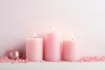 Obraz na płótnie Canvas pink candles