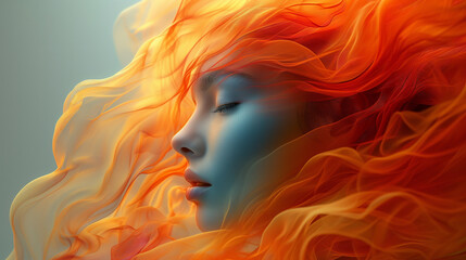 Captivating image a close up woman's face decorated with a with silk or satin cloth.  Surrealistic artwork. The intricate details, and utilize soft lighting. The magical and dreamlike ambiance.