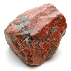 red granite stone on white background