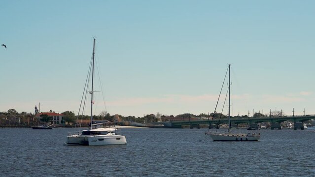 Boats on the Matanzas River in Saint Augustine, Florida.