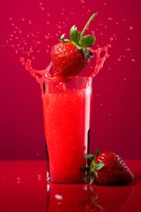 strawberry juice, bright colors