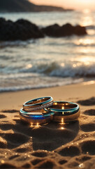 Wedding rings near a beach (10)