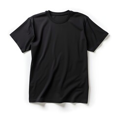 Black T-shirt isolated on white background. Generative AI