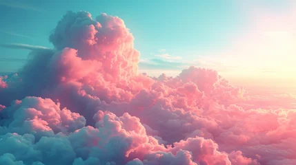 Fotobehang Soft, dreamy color clouds with smooth transitions, providing a calm and ethereal aesthetic © Татьяна Креминская