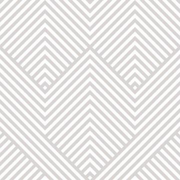 Vector geometric line seamless pattern. Modern texture with stripes, lines, chevron, zigzag. Simple abstract graphic design. Subtle minimalist white and gray background. Repeated sport style design