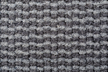 Close grey checkered felt nylon fabric texture