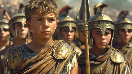 Children of Sparta, Spartan children learning to fight and preparing for war.