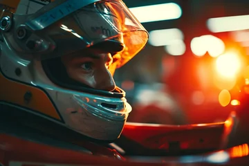 Foto op Plexiglas Formula 1 Pilot, close up dramatic portrait. Speed Symphony. © Noize
