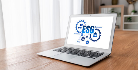 ESG environmental social governance policy for modish business to set a standard to achieve high...