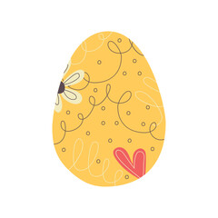 Easter egg design. Easter holiday egg hunt in colorful flat style with flower. Art deco decoration. Stock vector illustration clipart