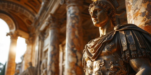 Fototapeta na wymiar Caesr Agustus bust sculpture, former Roman emperor.