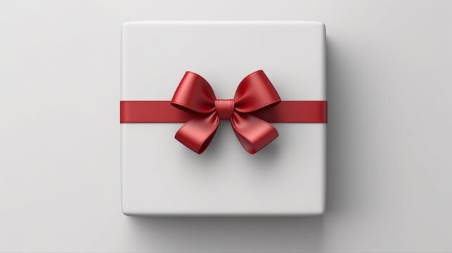 Blank white rounded square sign or empty white present Ai Generative