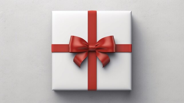 Blank white rounded square sign or empty white present Ai Generative