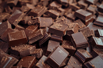 A lot of pieces dark chocolate.