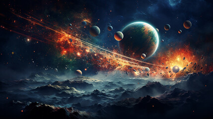 Universe planets and galaxy outer space solar system wallpaper