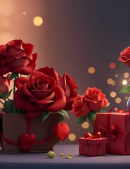 deluxe gift and red rose, romance of valentine’s day, gifts for anniversary, gift for mothers and girlfriends, mother’s day celebration, beautiful gift for valentine’s day