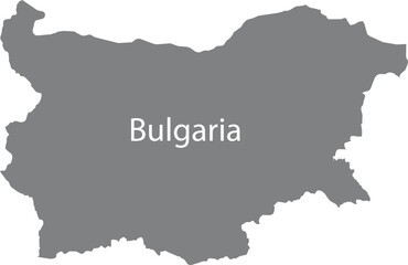 Fototapeta premium Gray map of Bulgaria with the inscription of the name of the country inside map