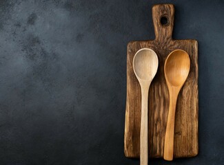 Kitchen utensils isolated on black background