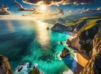 Foto op Plexiglas Tropical coast/shore island travel background © D'Arcangelo Stock