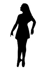 female body expression in silhouette dance movements fashion style vector image for mocup cutout