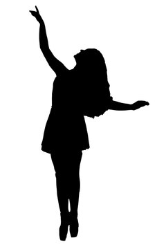 recommend clip art: female body expression in silhouette dance movements fashion style vector image for mocup cutout