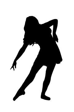 recommend clip art: female body expression in silhouette dance movements fashion style vector image for mocup cutout