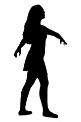 female body expression in silhouette dance movements fashion style vector image for mocup cutout