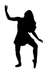female body expression in silhouette dance movements fashion style vector image for mocup cutout