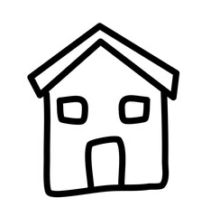 House Doodle Lines Style Hand drawn vector 