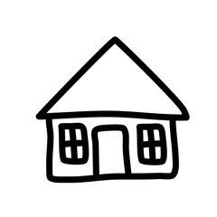 House Doodle Lines Style Hand drawn vector 