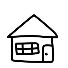 House Doodle Lines Style Hand drawn vector 