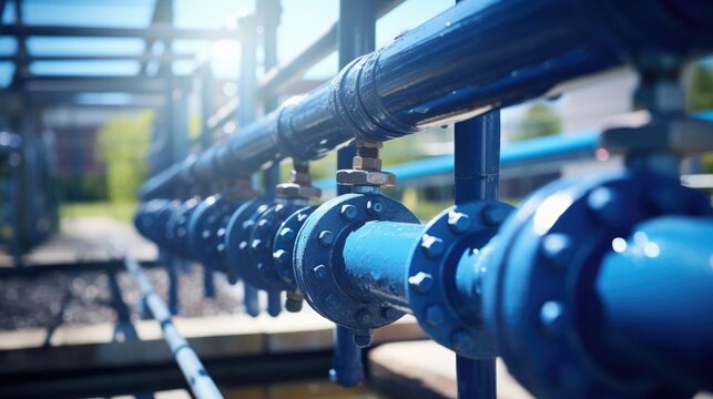 A segmented view of a rainwater harvesting system, including pipes and valves.