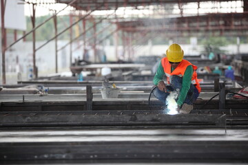 Fototapeta premium engineering team working on site of construction worker at site.