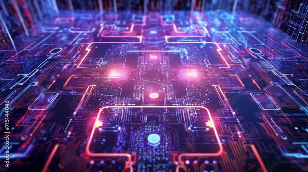 Poster cyber backdrop with applications in technology ai generative