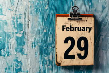 inscription - February 29 on the calendar - obrazy, fototapety, plakaty
