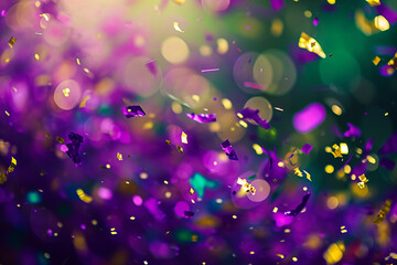 
Mardi Gras carnival blurred confetti backdrop