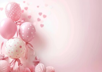 Fototapeta na wymiar Baby Girl Announcement Shower Birthday Card Background Wallpaper Image 5 x 7 Pink
