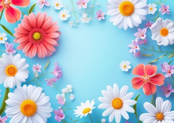 Naklejka na ściany i meble Get Well Soon Card Flowers Cheerful Bright Vibrant, Background Image Wallpaper 5x7