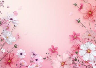 Fototapeta na wymiar Get Well Soon Card Flowers Cheerful Bright Vibrant, Background Image Wallpaper 5x7
