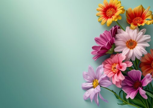 Get Well Soon Card Flowers Cheerful Bright Vibrant, Background Image Wallpaper 5x7