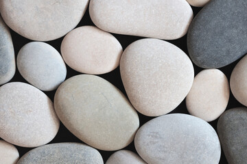 Fototapeta na wymiar pebbles stone background for page, template or web banner