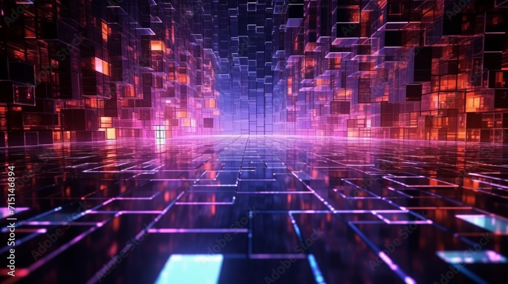 Poster digital background for tech ai data audio graphics ai generative