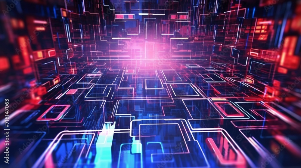 Poster digital background for tech ai data audio graphics ai generative