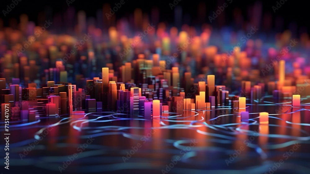 Poster digital background for tech ai data audio graphics ai generative