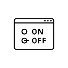Switch on off outline icons, minimalist vector illustration ,simple transparent graphic element .Isolated on white background