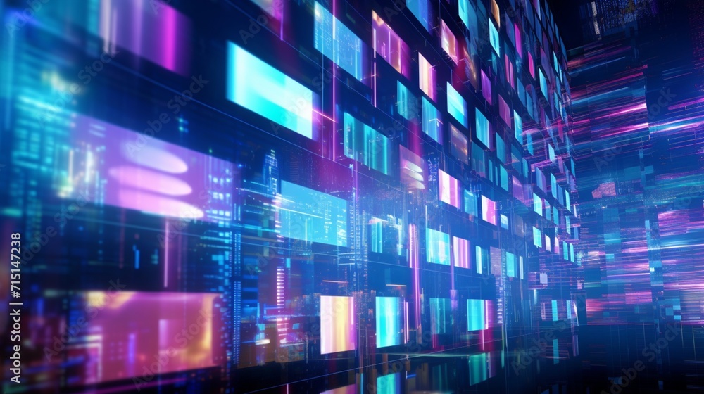 Poster digital background for tech ai data audio graphics ai generative