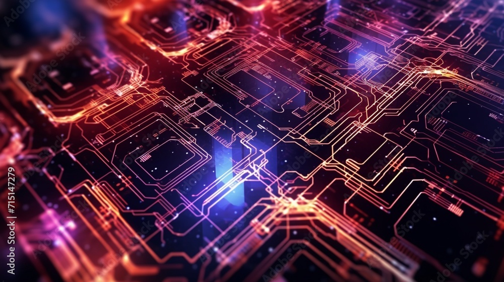 Poster digital technology concept abstract background ai generative