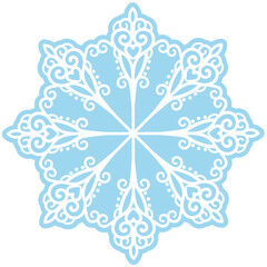 Swirly lace flourish snowflake mandala shape