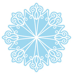 Swirly lace flourish snowflake mandala shape